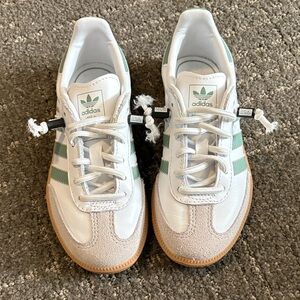 Adidas White and Green Classic Sneakers